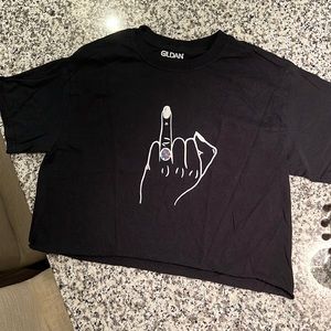 Engagement ring finger crop top